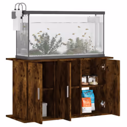 vidaXL Aquarium Stand Fish Tank Cabinet Aquarium Cabinet Black Engineered Wood - smoked oak, 101 x 41 x 58 cm