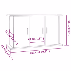 vidaXL Aquarium Stand Fish Tank Cabinet Aquarium Cabinet Black Engineered Wood - smoked oak, 101 x 41 x 58 cm