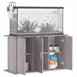 vidaXL Aquarium Stand Fish Tank Cabinet Aquarium Cabinet Black Engineered Wood - grey sonoma, 101 x 41 x 58 cm