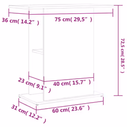 vidaXL Aquarium Stand Fish Tank Stand Cabinet Aquarium Base Engineered Wood - concrete grey, 36 x 75 x 72.5 cm - Additional view 7