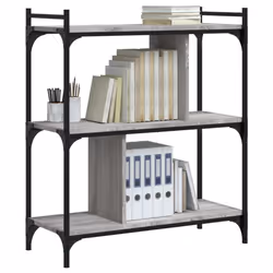 vidaXL Bookcase Office 6-Tier Book Shelf Rack Storage Cabinet Engineered Wood - grey sonoma, 76 x 32 x 88 cm - Additional view 2
