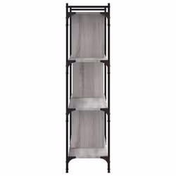 vidaXL Bookcase Office 6-Tier Book Shelf Rack Storage Cabinet Engineered Wood - grey sonoma, 76 x 32 x 123 cm - Additional view 4