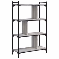vidaXL Bookcase Office 6-Tier Book Shelf Rack Storage Cabinet Engineered Wood - grey sonoma, 76 x 32 x 123 cm - Additional view 5