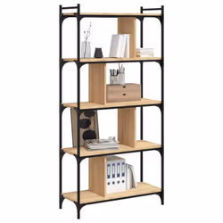 vidaXL Bookcase Book Shelf Storage Rack 5-Tier Sonoma Oak Engineered Wood