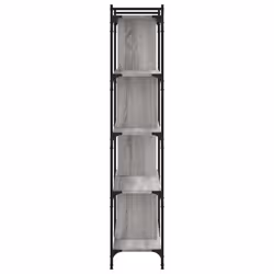 vidaXL Bookcase Office 6-Tier Book Shelf Rack Storage Cabinet Engineered Wood - grey sonoma, 76 x 32 x 158 cm - Additional view 4
