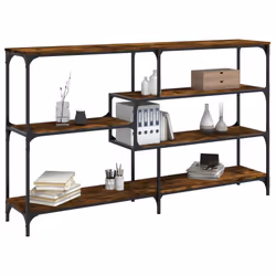 vidaXL Console Table End Table Hallway Stand Side Sofa Table Engineered Wood - smoked oak, 160 x 32 x 95 cm - Additional view 2