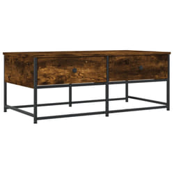 vidaXL Coffee Table Tea Side Table Sofa Couch Table Black Engineered Wood - Smoked oak