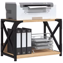 vidaXL Printer Stand Desk Organiser Printer Table Stand 2-Tier Engineered Wood - Sonoma oak