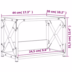 vidaXL Printer Stand Desk Organiser Printer Table Stand 2-Tier Engineered Wood - Sonoma oak