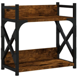 vidaXL Printer Stand Office Printer Table 2-Tier Grey Sonoma Engineered Wood - Smoked oak