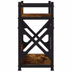 vidaXL Printer Stand Office Printer Table 2-Tier Grey Sonoma Engineered Wood - Smoked oak - Additional view 4