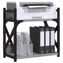vidaXL Printer Stand Office Printer Table 2-Tier Grey Sonoma Engineered Wood - Grey sonoma - Additional view 2