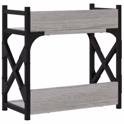 vidaXL Printer Stand Office Printer Table 2-Tier Grey Sonoma Engineered Wood - Grey sonoma - Additional view 5