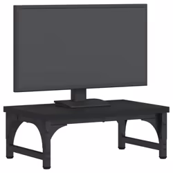 vidaXL Monitor Stand Riser Display Stand Printer Monitor Mount Engineered Wood - Black, 37 x 23 x 14 cm - Additional view 2