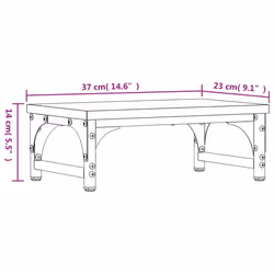vidaXL Monitor Stand Riser Display Stand Printer Monitor Mount Engineered Wood - Black, 37 x 23 x 14 cm - Additional view 8