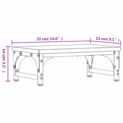 vidaXL Monitor Stand Riser Display Stand Printer Monitor Mount Engineered Wood - Grey sonoma, 37 x 23 x 14 cm - Additional view 3