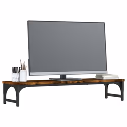 vidaXL Monitor Stand Riser Display Stand Printer Monitor Mount Engineered Wood - Smoked oak, 85 x 23 x 15.5 cm - Additional view 2