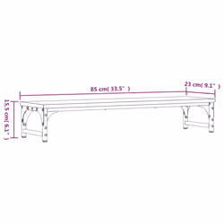 vidaXL Monitor Stand Riser Display Stand Printer Monitor Mount Engineered Wood - Smoked oak, 85 x 23 x 15.5 cm - Additional view 3