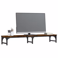 vidaXL Monitor Stand Riser Display Stand Printer Monitor Mount Engineered Wood - Smoked oak, 105 x 23 x 15.5 cm - Additional view 2