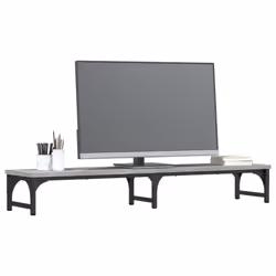 vidaXL Monitor Stand Riser Display Stand Printer Monitor Mount Engineered Wood - Grey sonoma, 105 x 23 x 15.5 cm - Additional view 2