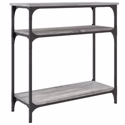 vidaXL Console Table End Table Hallway Stand Side Sofa Table Engineered Wood - grey sonoma, 75 x 29 x 75 cm - Additional view 5