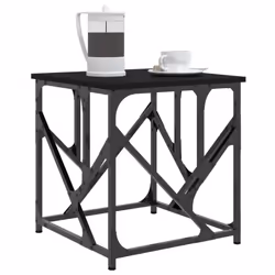vidaXL Coffee Table Tea Side Table Living Room Sofa Table Engineered Wood - black, 45 x 45 x 47.5 cm - Additional view 2
