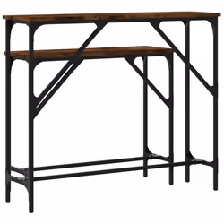 vidaXL Console Table Side End Table Hallway Sofa Tables 2 pcs Engineered Wood - smoked oak - Additional view 5