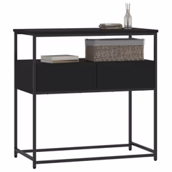 vidaXL Console Table Side End Table Hallway Stand Sofa Table Engineered Wood - black, 75 x 40 x 75 cm