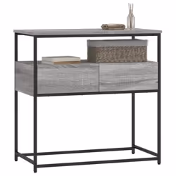 vidaXL Console Table Side End Table Hallway Stand Sofa Table Engineered Wood - grey sonoma, 75 x 40 x 75 cm