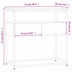 vidaXL Console Table Side End Table Hallway Stand Sofa Table Engineered Wood - grey sonoma, 75 x 40 x 75 cm