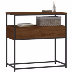 vidaXL Console Table Side End Table Hallway Stand Sofa Table Engineered Wood - brown oak, 75 x 40 x 75 cm - Additional view 2