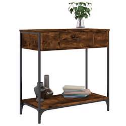 vidaXL Console Table Side End Table Hallway Stand Sofa Table Engineered Wood - smoked oak, 75 x 34.5 x 75 cm - Additional view 2