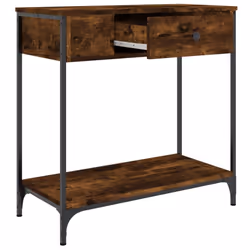 vidaXL Console Table Side End Table Hallway Stand Sofa Table Engineered Wood - smoked oak, 75 x 34.5 x 75 cm - Additional view 4