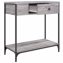 vidaXL Console Table Side End Table Hallway Stand Sofa Table Engineered Wood - grey sonoma, 75 x 34.5 x 75 cm - Additional view 4
