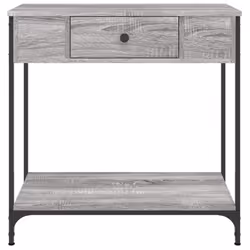 vidaXL Console Table Side End Table Hallway Stand Sofa Table Engineered Wood - grey sonoma, 75 x 34.5 x 75 cm - Additional view 5