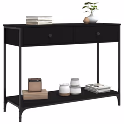 vidaXL Console Table Side End Table Hallway Stand Sofa Table Engineered Wood - black, 100 x 34.5 x 75 cm