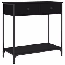 vidaXL Console Table Side End Table Hallway Stand Sofa Table Engineered Wood - black, 75 x 34.5 x 75 cm