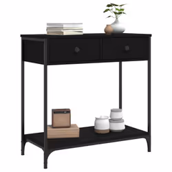 vidaXL Console Table Side End Table Hallway Stand Sofa Table Engineered Wood - black, 75 x 34.5 x 75 cm