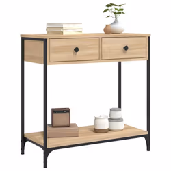 vidaXL Console Table Side End Table Hallway Stand Sofa Table Engineered Wood - sonoma oak, 75 x 34.5 x 75 cm - Additional view 2