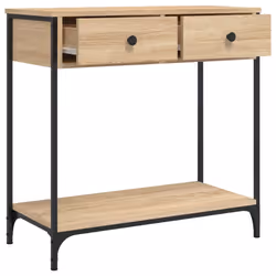 vidaXL Console Table Side End Table Hallway Stand Sofa Table Engineered Wood - sonoma oak, 75 x 34.5 x 75 cm - Additional view 4