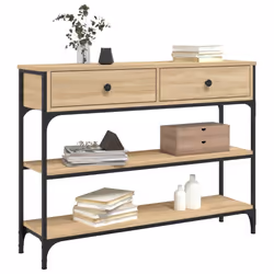 vidaXL Console Table Side End Table Hallway Stand Sofa Table Engineered Wood - sonoma oak, 100 x 25 x 75 cm - Additional view 2