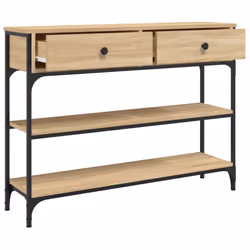 vidaXL Console Table Side End Table Hallway Stand Sofa Table Engineered Wood - sonoma oak, 100 x 25 x 75 cm - Additional view 4
