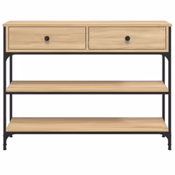vidaXL Console Table Side End Table Hallway Stand Sofa Table Engineered Wood - sonoma oak, 100 x 25 x 75 cm - Additional view 5