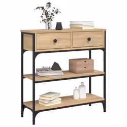 vidaXL Console Table Side End Table Hallway Stand Sofa Table Engineered Wood - sonoma oak, 72.5 x 25 x 75 cm - Additional view 2