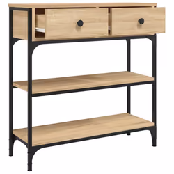 vidaXL Console Table Side End Table Hallway Stand Sofa Table Engineered Wood - sonoma oak, 72.5 x 25 x 75 cm - Additional view 4