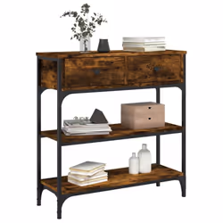 vidaXL Console Table Side End Table Hallway Stand Sofa Table Engineered Wood - smoked oak, 72.5 x 25 x 75 cm - Additional view 2