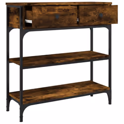 vidaXL Console Table Side End Table Hallway Stand Sofa Table Engineered Wood - smoked oak, 72.5 x 25 x 75 cm - Additional view 4