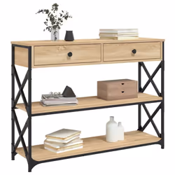 vidaXL Console Table Side End Table Hallway Stand Sofa Table Engineered Wood - sonoma oak, 100 x 28 x 75 cm - Additional view 2