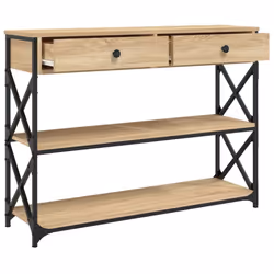 vidaXL Console Table Side End Table Hallway Stand Sofa Table Engineered Wood - sonoma oak, 100 x 28 x 75 cm - Additional view 4