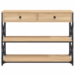 vidaXL Console Table Side End Table Hallway Stand Sofa Table Engineered Wood - sonoma oak, 100 x 28 x 75 cm - Additional view 5